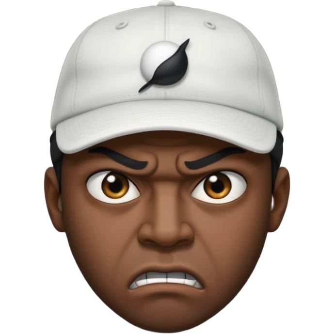 Angry eyes black man with backwards baseball hat emoji