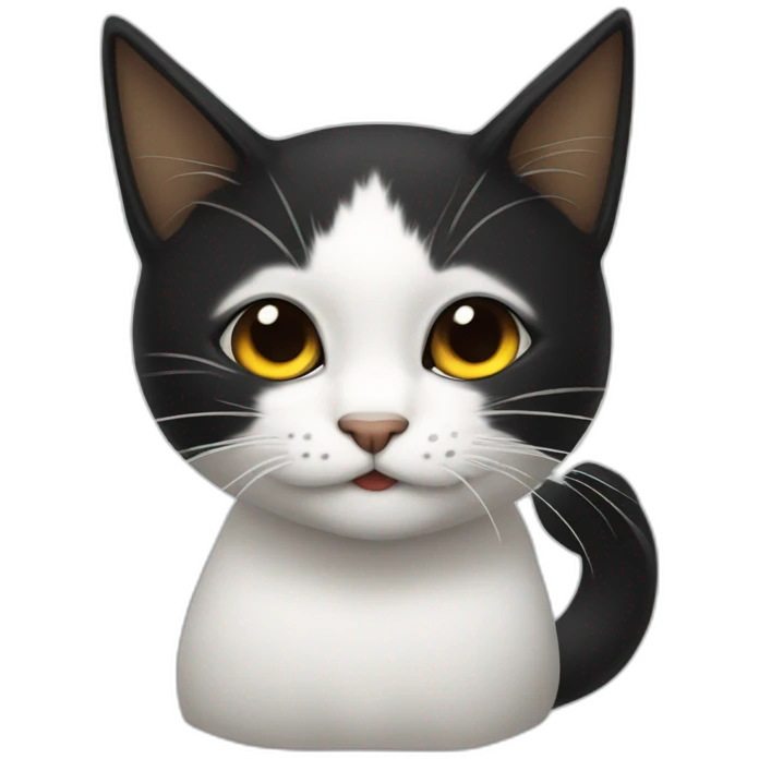 gato blanca y negra durmiendo emoji