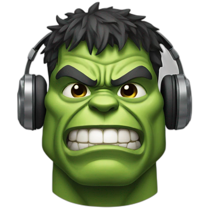 Hulk with headphone  emoji