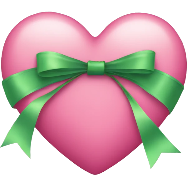 Pink heart with green bow emoji