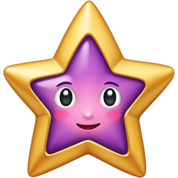 Quiero un emoji de estrella, pero que la estrella sea de oro rosa y brilli brilli con chispitas moradas emoji