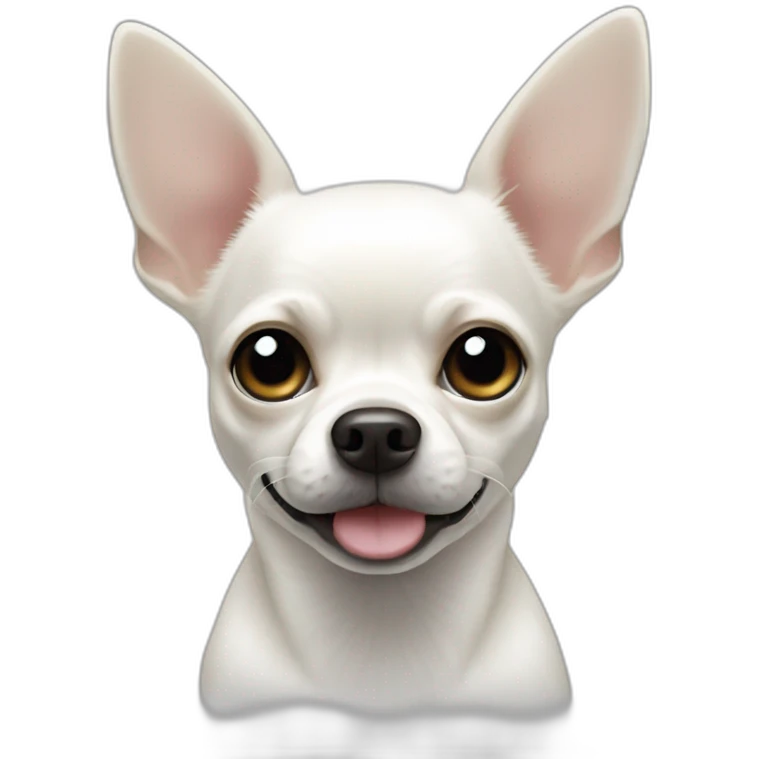 white chihuahua with black eyes emoji