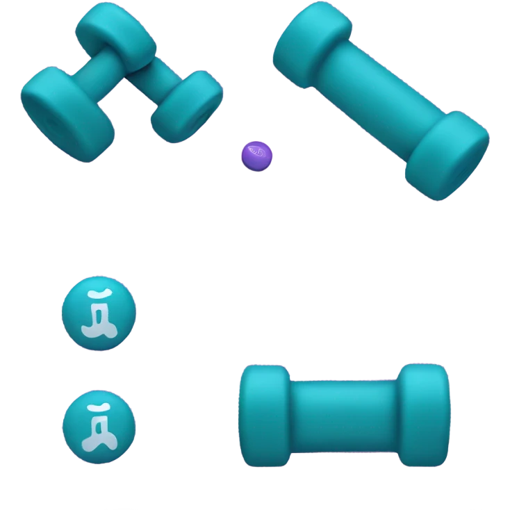 Yoga mat and two small weights  emoji