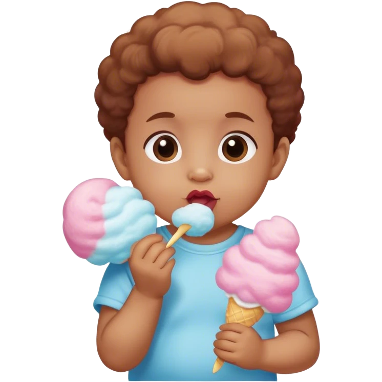 Baby Affe, mit Zucker Watte und Urlaub emoji