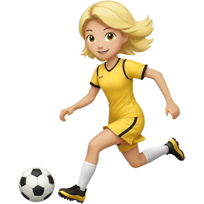 kids play soocer in yellow dress emoji