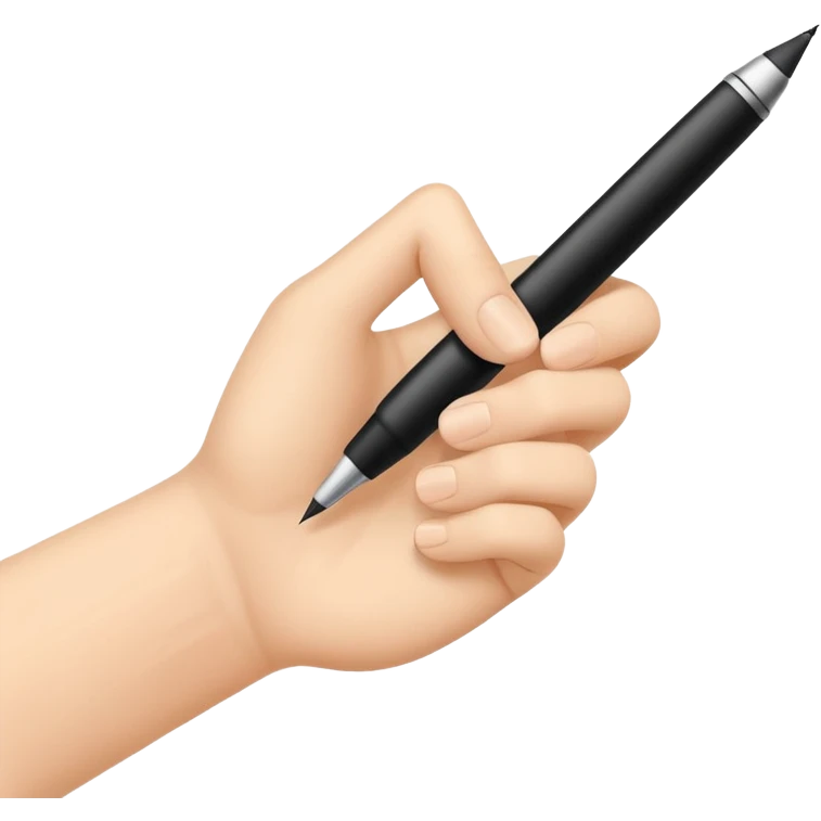 Hand is writing with black pen emoji