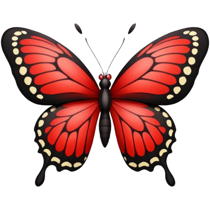 Red and black butterfly emoji