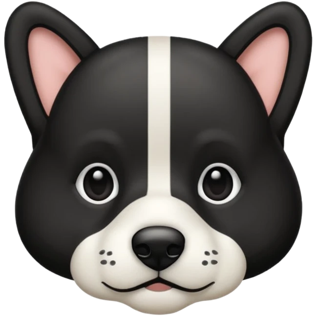 Chien noir avec bande blanche sur le poitrail  emoji