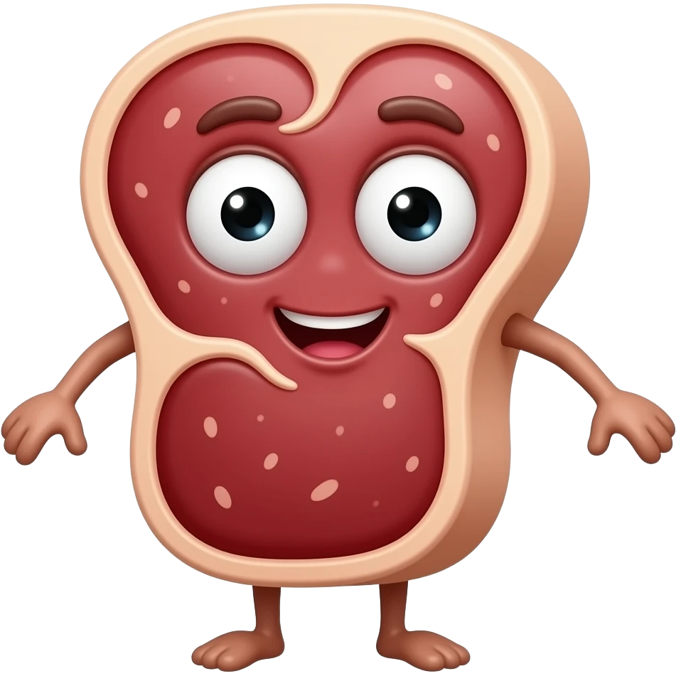 Can you make steak with face and eyes with eyes and with arms and legs emoji