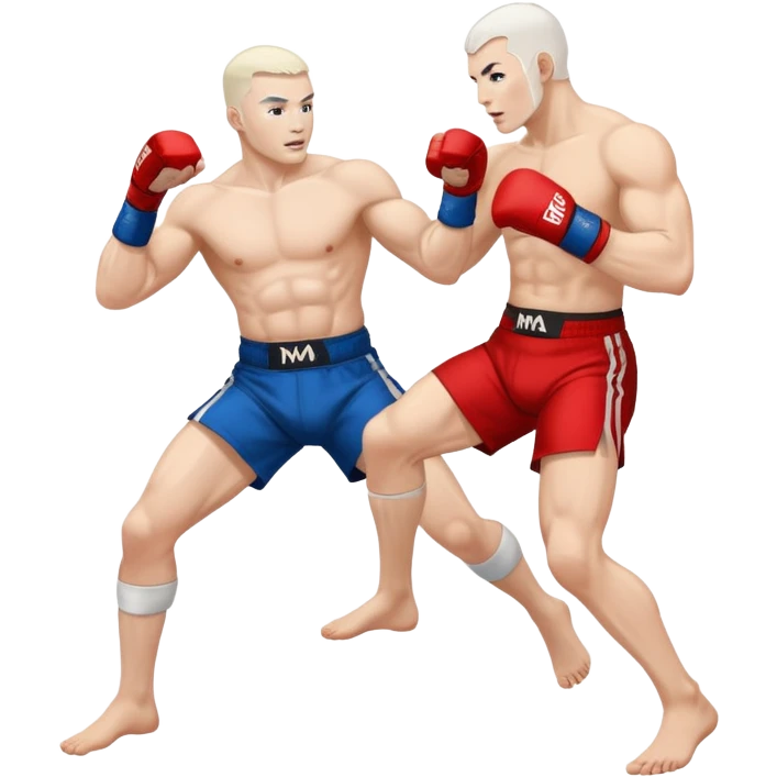 mma fighter kicks man white skin emoji