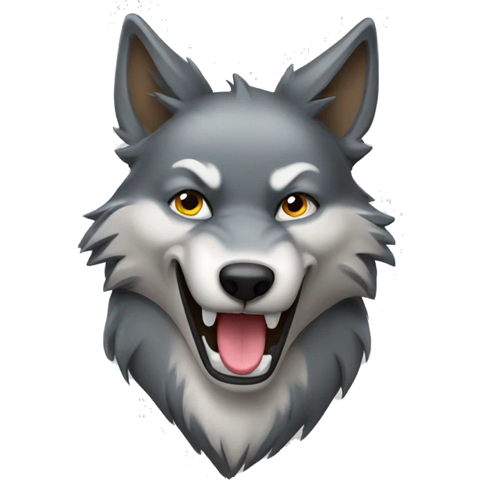 wolf winking emoji