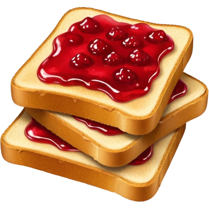 toasts with strawberry jam on top emoji