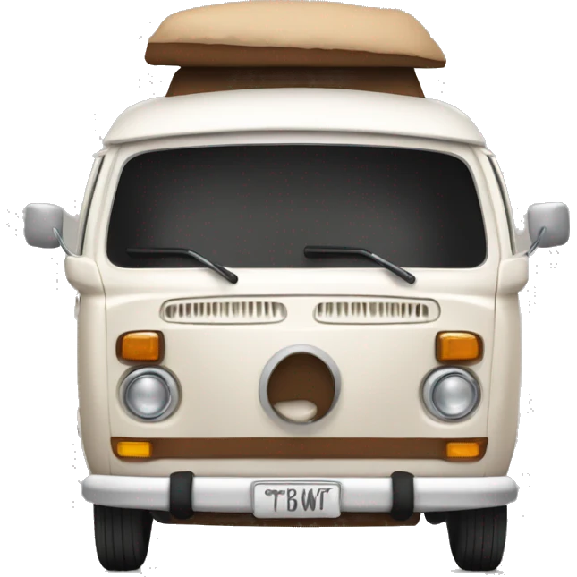 Brown and white hippie mini van  emoji