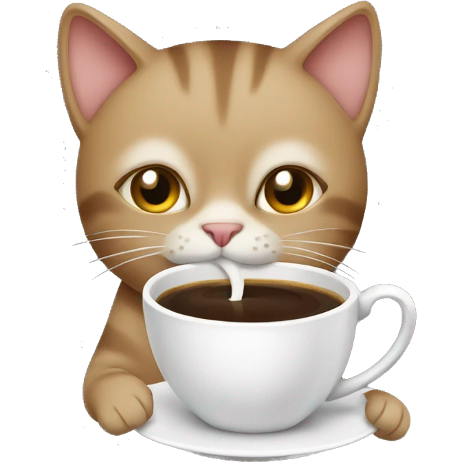 Cat drinking coffee  emoji