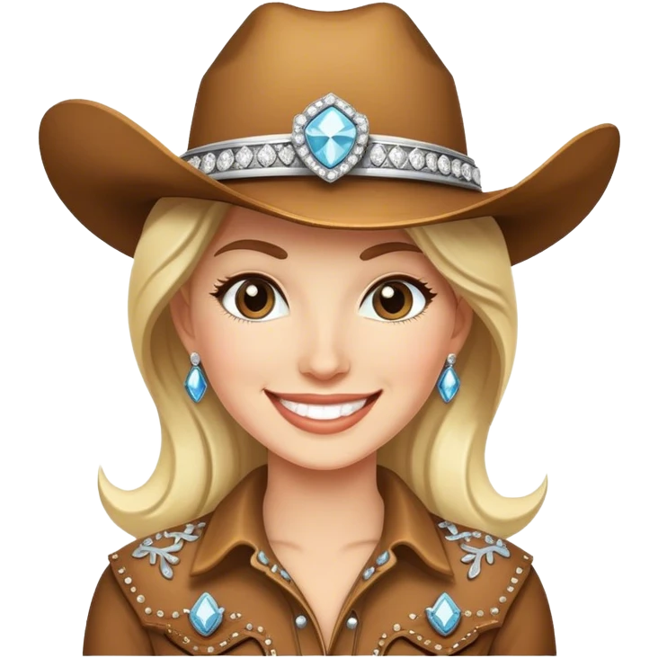 Rhinestone cowgirl emoji