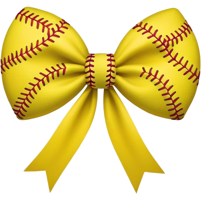 Bow with softball print  emoji