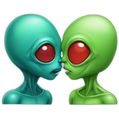 Alien kissing emoji