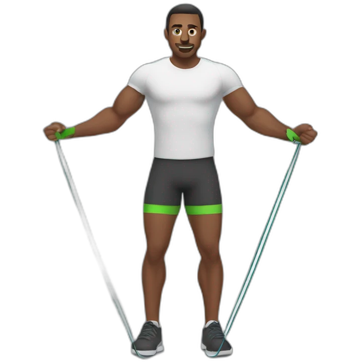 man using resistance band emoji