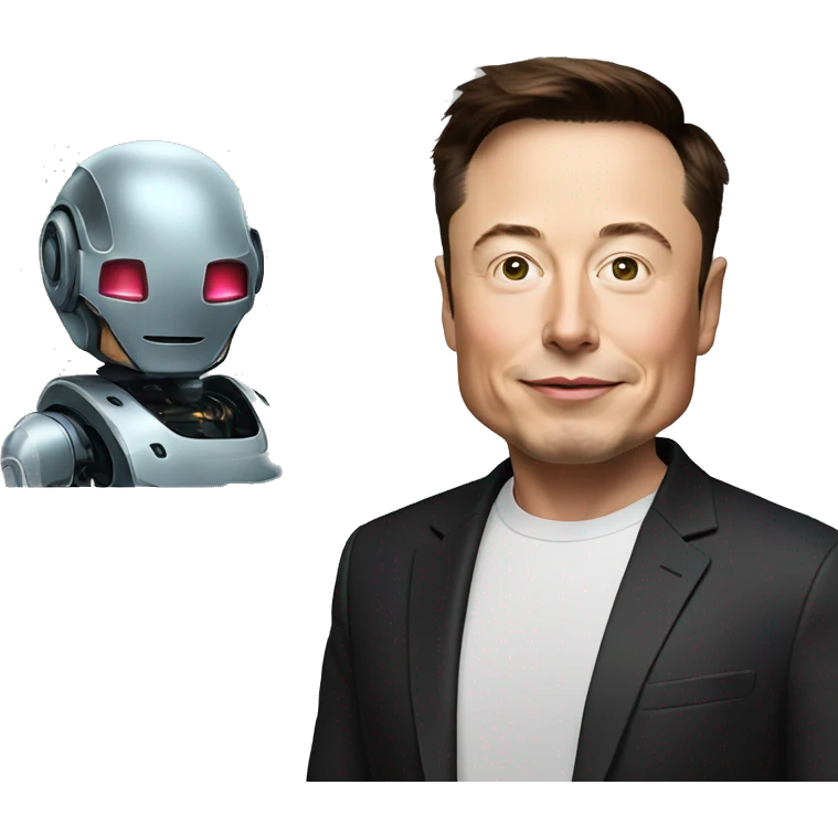 elon musk with robot emoji