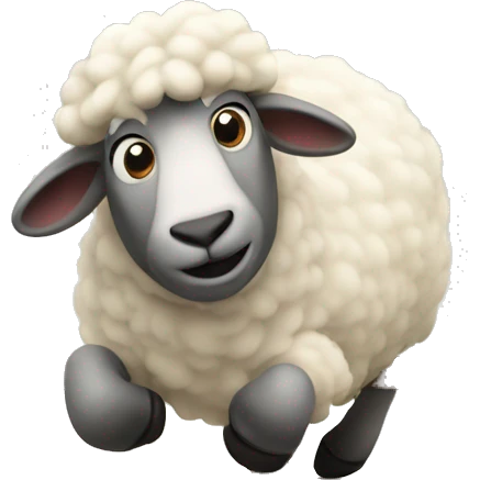 a sheep jumping over a fence emoji