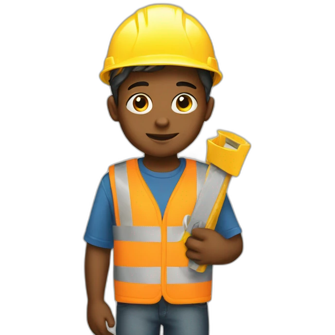 boy collects construction kit emoji