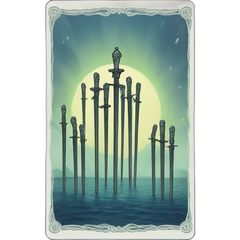 Ten of swords tarot card emoji