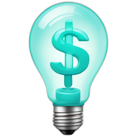 light bulb with dollar emoji