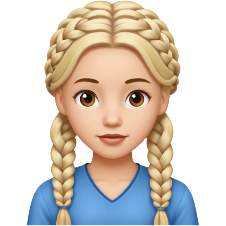 white girl full braids emoji