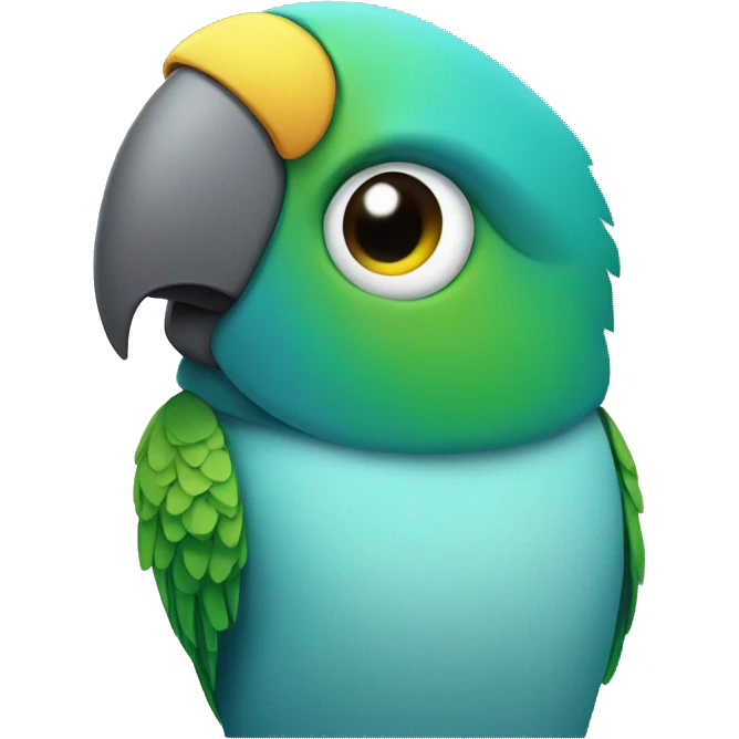 robot parakeet head emoji