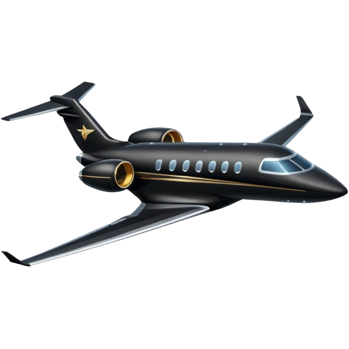 Black private jet emoji