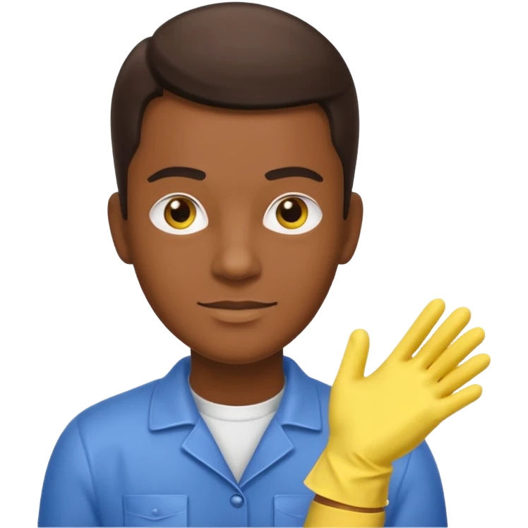 Custodian with yellow rubber gloves emoji