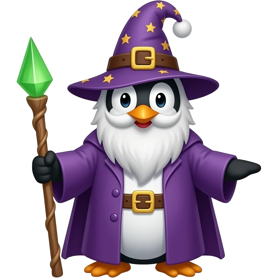 Penguin Wizard emoji