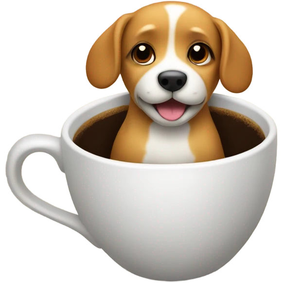 Dog in a coffee cup  emoji