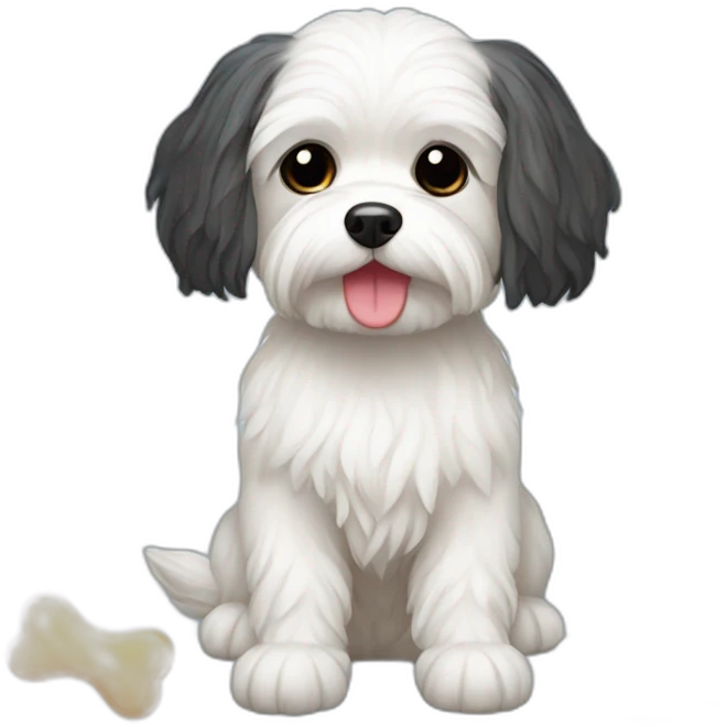 dog Maltese with toys emoji