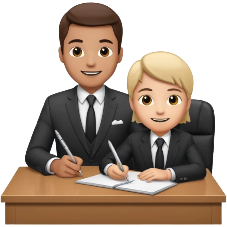 un recruteur à son bureau en face d'un candidat emoji