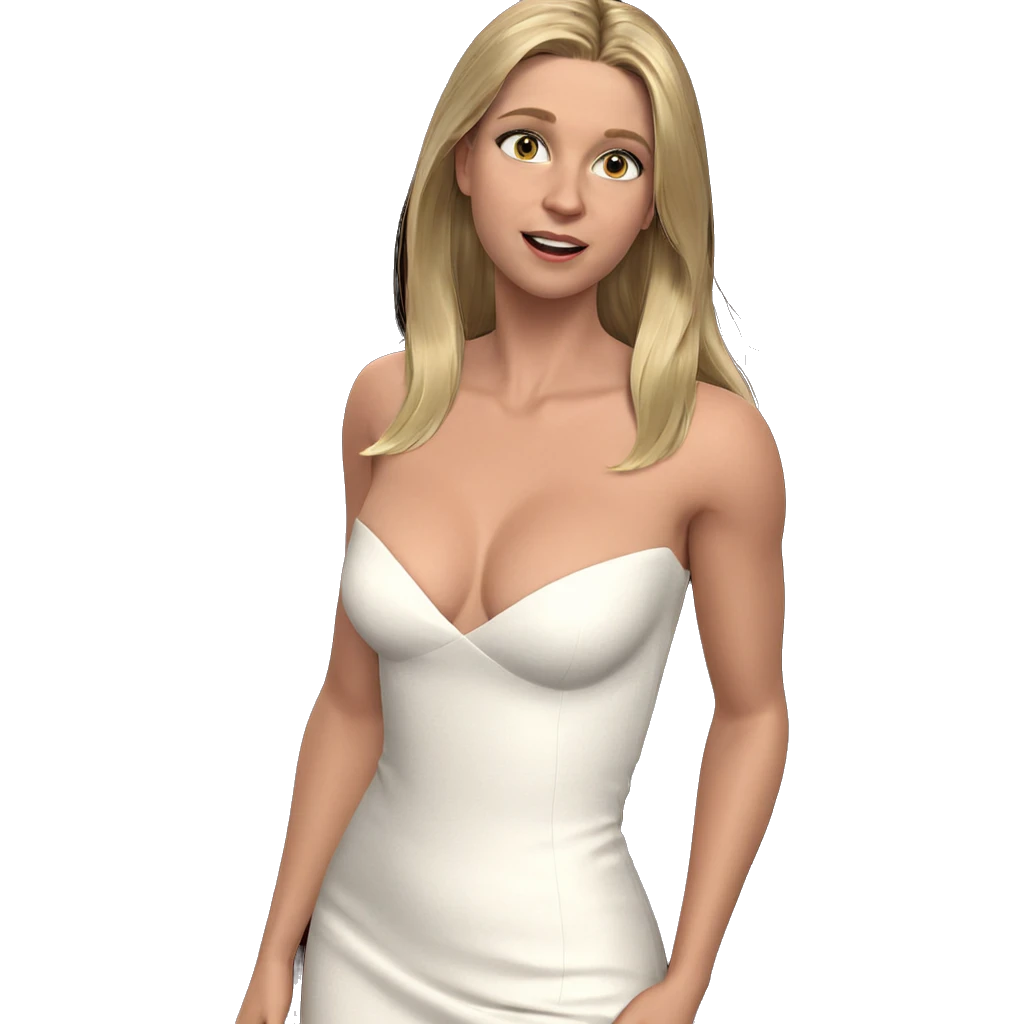 blonde girl in elegant dress emoji