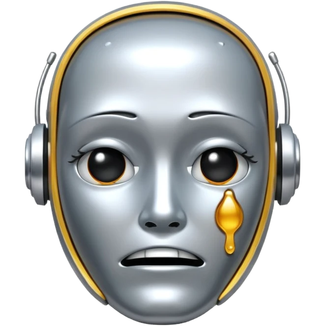 Crying robot emoji