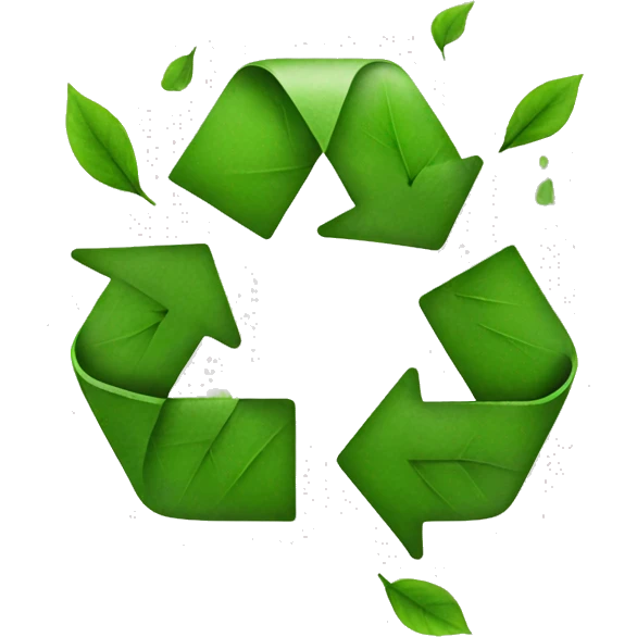 Green Recycle sign with leaves emoji