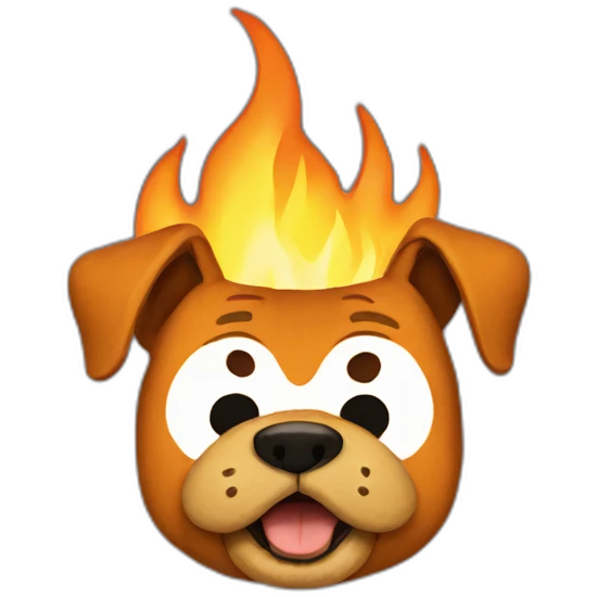 this is fine dog fire emoji