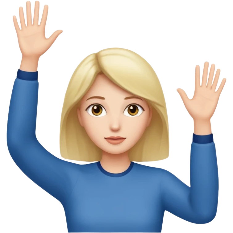 양손을 올리고 있는 여자 emoji