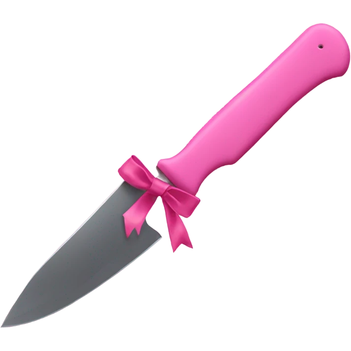 A pink knife with a bow on it emoji