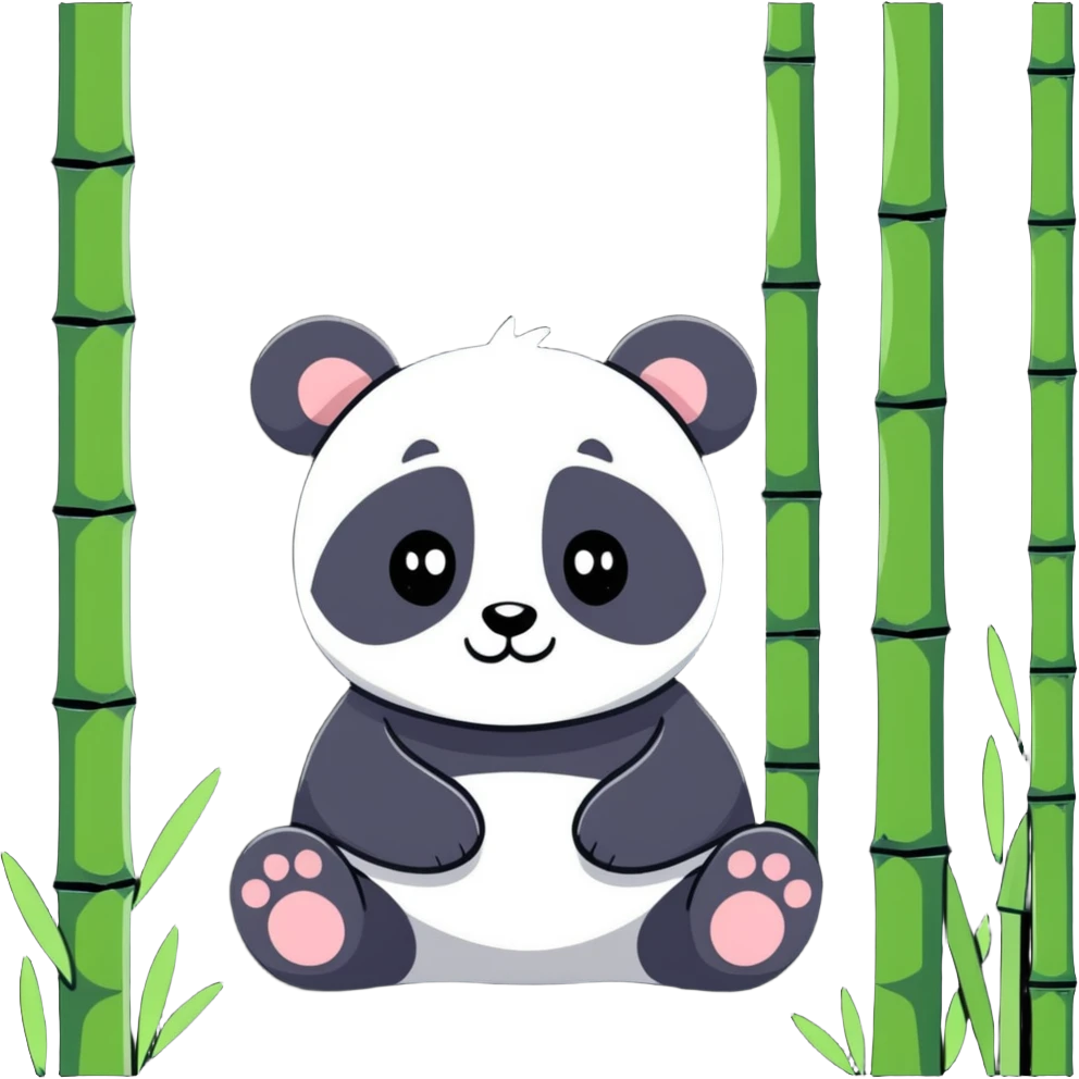 A lovely panda sitting in a bamboo forest emoji