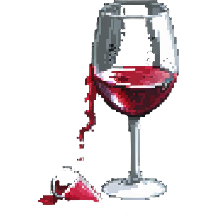 broken wine glass with spilled wine emoji