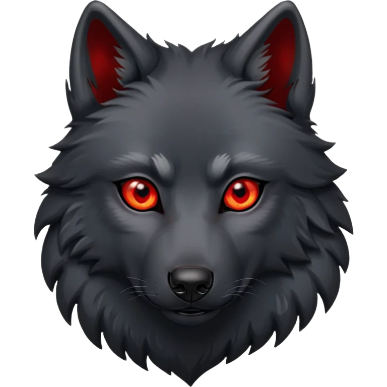 black wolf with red eyes emoji