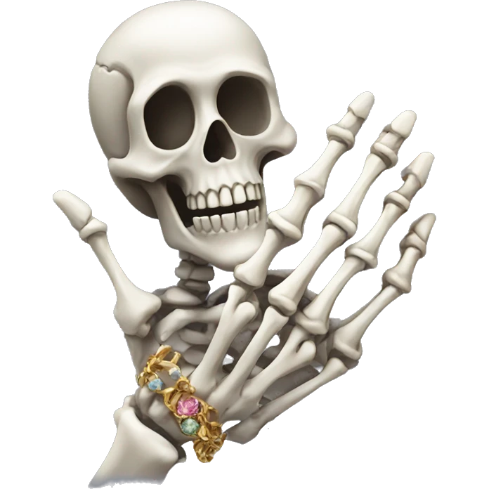 skeleton hand with jewelry  emoji