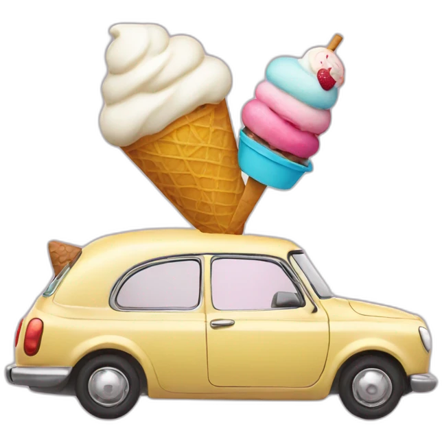 car and icecream emoji