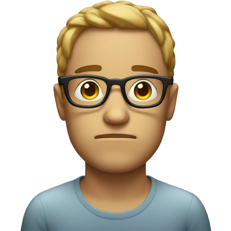 Sad face with glasses on emoji