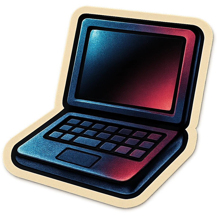 simple black laptop emoji