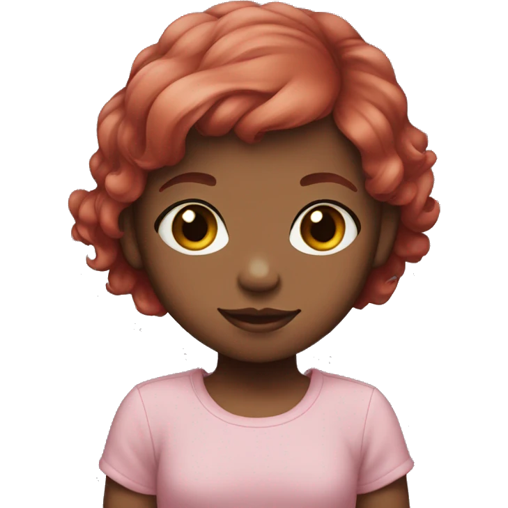 Black, baby, red-haired, short-haired girl emoji