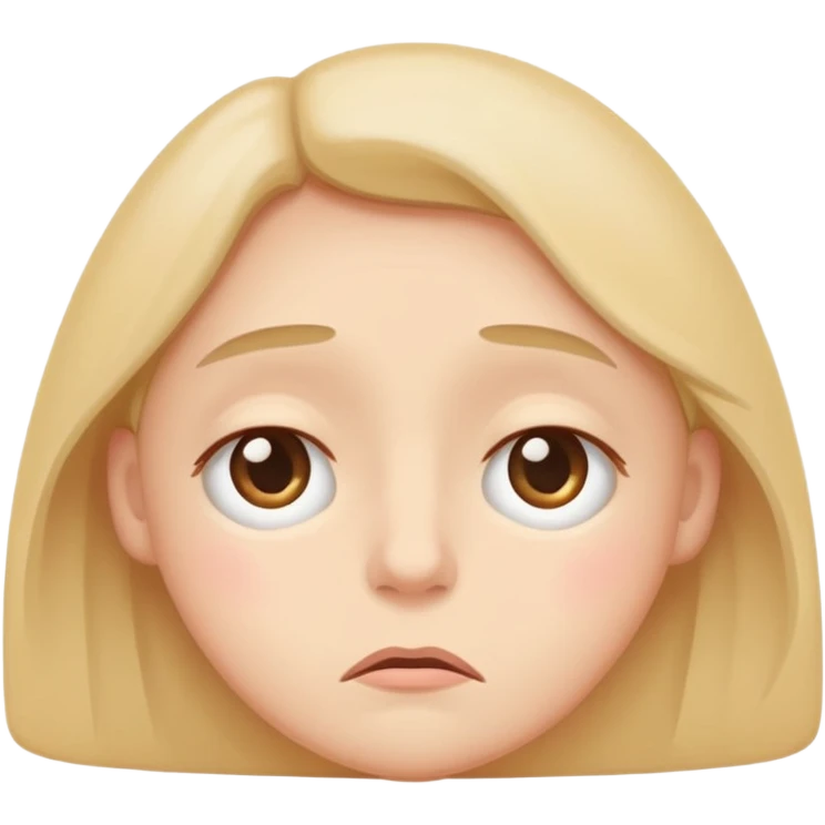 minimal flat emoji of a slightly tired face,
soft droopy eyes,
subtle under-eye shadow,
neutral mouth expression,
gentle exhaustion but not sad,
muted pastel colors,
modern health tracking app style,
transparent background,
vector illustration
 emoji